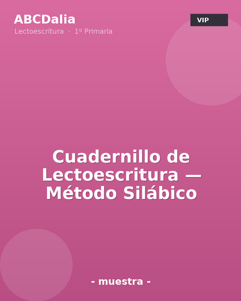 Cuadernillo de Lectoescritura — Método Silábico