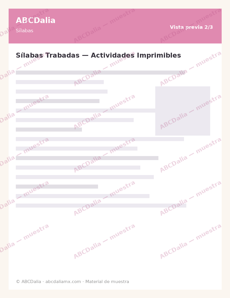 Sílabas Trabadas — Actividades Imprimibles - Image 3