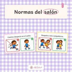 Normas del salÃ³n con imÃ¡genes: dos tarjetas comparativas